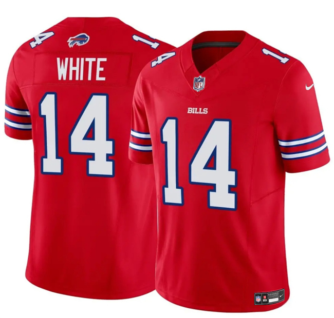 Personalized Men’s Buffalo Bills #14 Mike White Red 2025 F.U.S.E. Untouchable Limited Stitched Football Jersey
