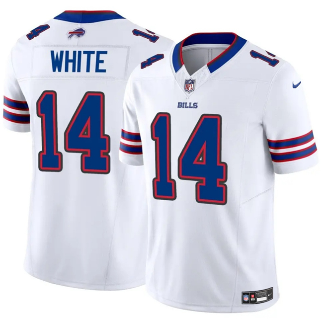 Personalized Men’s Buffalo Bills #14 Mike White White 2025 F.U.S.E. Untouchable Limited Stitched Football Jersey