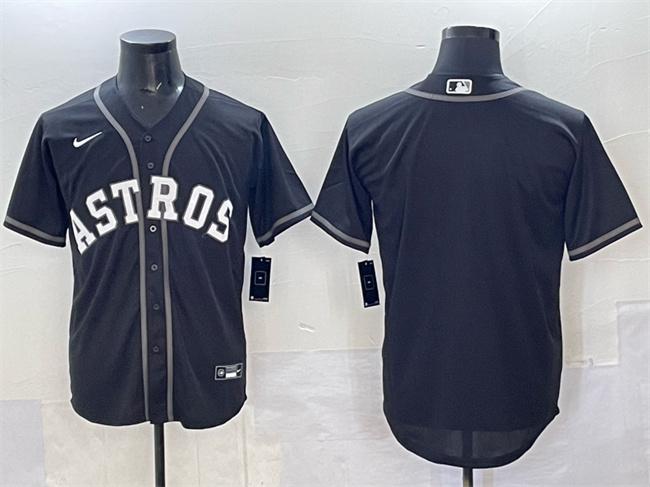 Personalized Men’s Houston Astros Blank Black Lights Out Limited Stitched Baseball Jersey