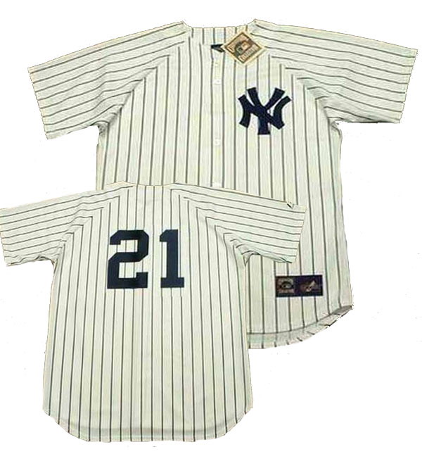 Personalized Men’s New York Yankees #21 Deion Sanders 1990 Home Majestic Throwback Baseball Jerseys