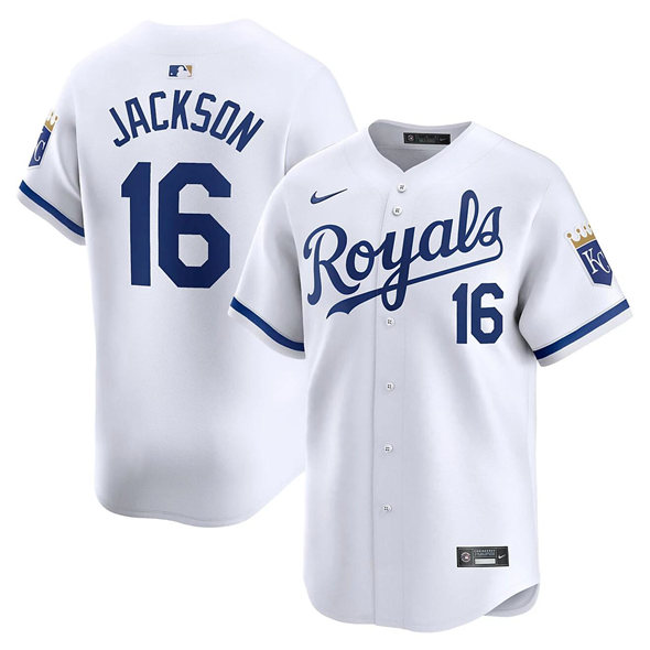 Personalized Men’s Kansas City Royals #16 Bo Jackson White 2024 Home Limited Stitched Baseball Jersey