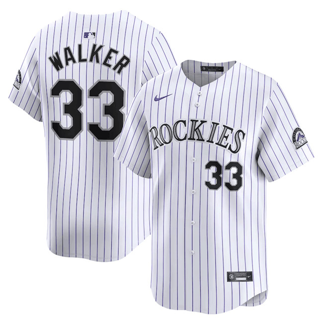 Personalized Men’s Colorado Rockies #33 Larry Walker White Home Limited Stitched Baseball Jersey