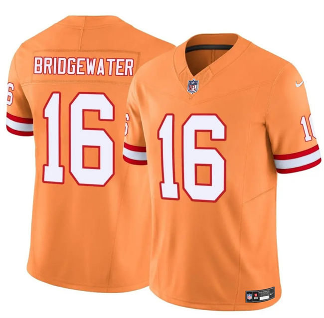 Personalized Men’s Tampa Bay Buccaneers #16 Teddy Bridgewater Orange F.U.S.E. Throwback Limited Stitched Jersey