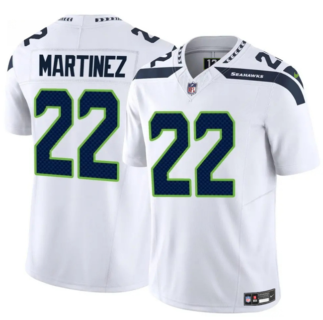 Personalized Men’s Seattle Seahawks #22 Damien Martinez White 2025 F.U.S.E. Untouchable Limited Stitched Football Jersey