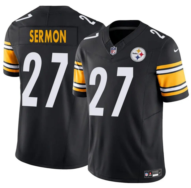 Personalized Men’s Pittsburgh Steelers #27 Trey Sermon Black 2025 F.U.S.E. Untouchable Limited Stitched Jersey