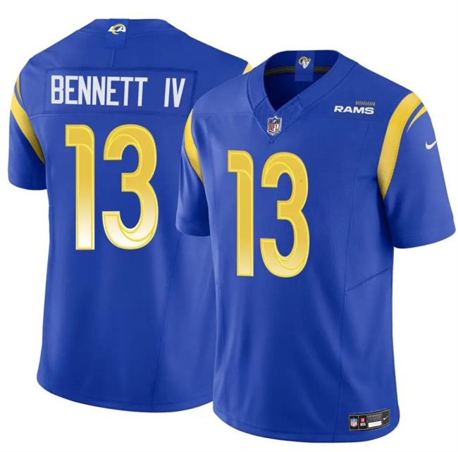 Personalized Men’s Los Angeles Rams #13 Stetson Bennett IV Blue 2024 F.U.S.E. Untouchable Stitched Football Jersey