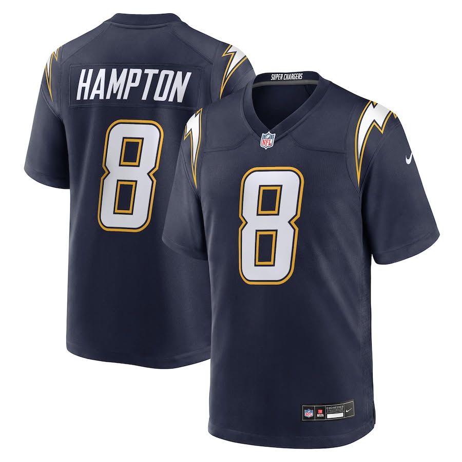 Personalized Men’s Los Angeles Chargers #8 HAMPTON Navy 2025 F.U.S.E. Alternate Limited Stitched Football Jersey
