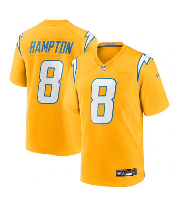 Personalized Men’s Los Angeles Chargers #8 HAMPTON Gold 2025 F.U.S.E. Alternate Limited Stitched Football Jersey