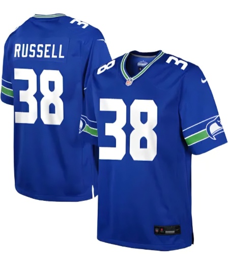 Personalized Men’s Seattle Seahawks #38 Brady Russell Royal Throwback Limited Stitched Football Jersey