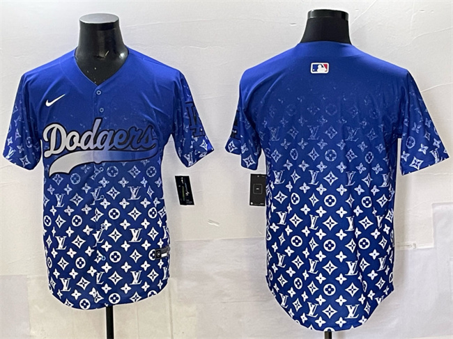 Personalized Men’s Los Angeles Dodgers Blank Blue Limited Stitched Baseball Jersey