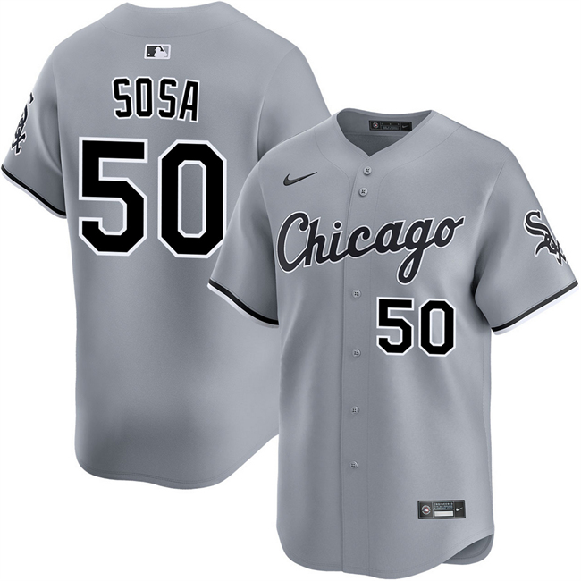 Personalized Men’s Chicago White Sox #50 Lenyn Sosa Grey 2025 Limited Stitched Baseball Jersey