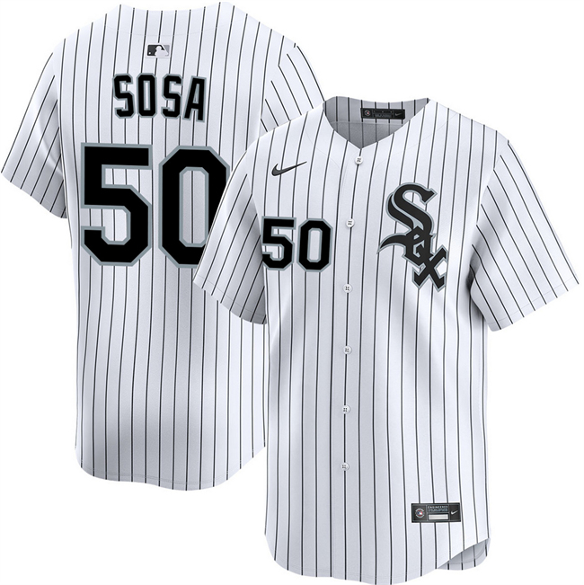 Personalized Men’s Chicago White Sox #50 Lenyn Sosa White 2025 Home Limited Stitched Baseball Jersey