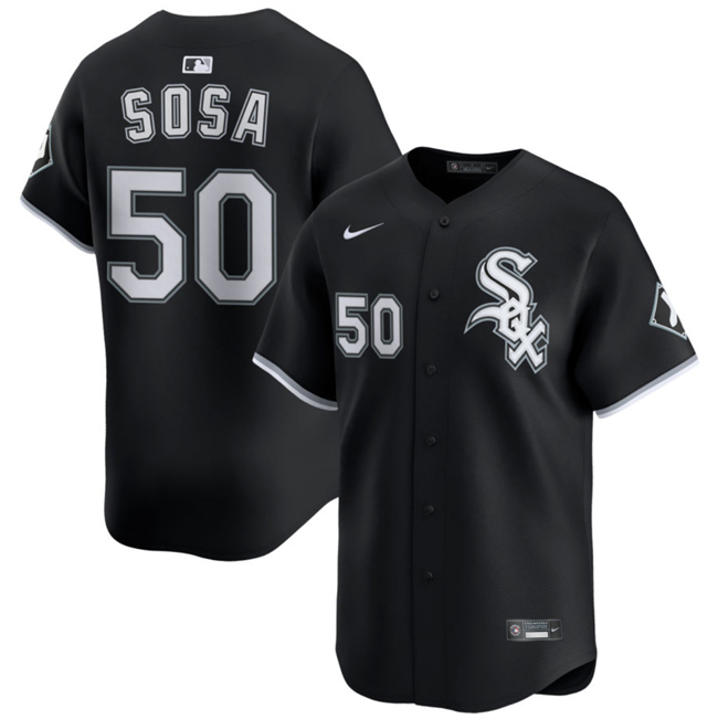 Personalized Men’s Chicago White Sox #50 Lenyn Sosa Black 2025 Alternate Limited Stitched Baseball Jersey