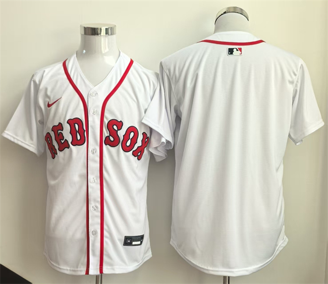 Personalized Men’s Boston Red Sox Blank White Home Limited Stitched Baseball Jersey