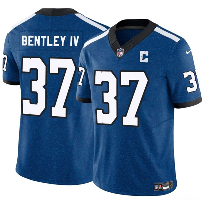 Personalized Men’s Indianapolis Colts #37 Ulysses Bentley IV Blue 2025 F.U.S.E. Throwback Limited Stitched Football Jersey