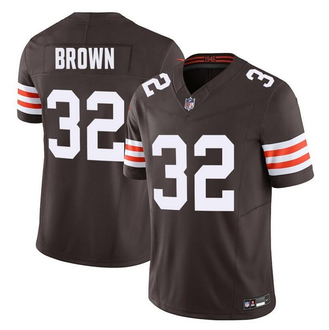 Personalized Men’s Cleveland Browns #32 Jim Brown Brown F.U.S.E. Limited Stitched Football Jersey