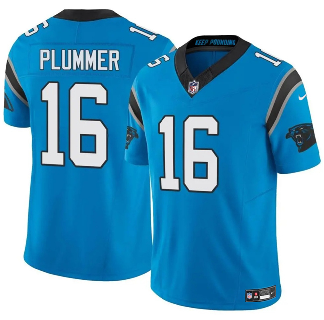 Personalized Men’s Carolina Panthers #16 Jack Plummer Blue 2024 F.U.S.E. Limited Stitched Football Jersey