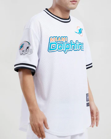 Personalized Custom Men’s NFL Miami Dolphins Jersey LOGO CLASSIC MESH BUTTON UP SHIRT White