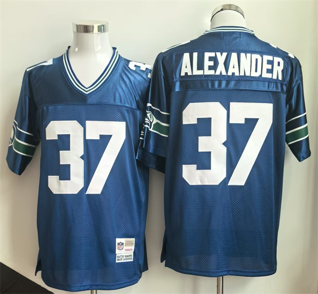 Personalized Men’s Seattle Seahawks #37 KShaun Alexander Royal Throwback Stitched Football Jersey