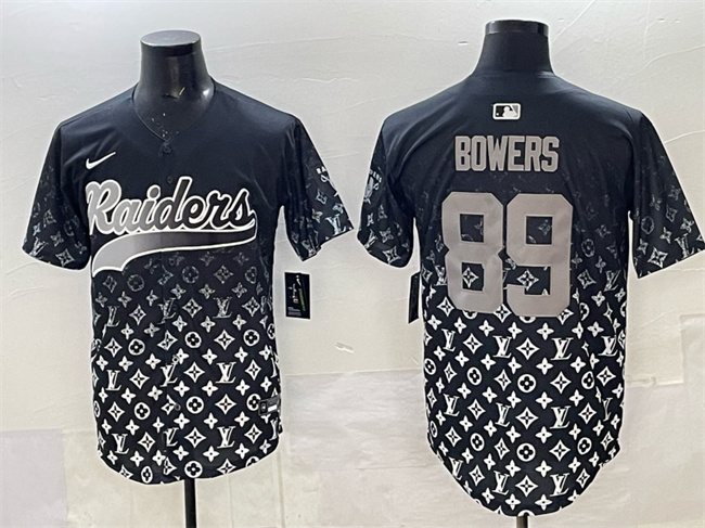 Personalized Men’s Las Vegas Raiders #89 Brock Bowers Black Limited Stitched Baseball Jersey