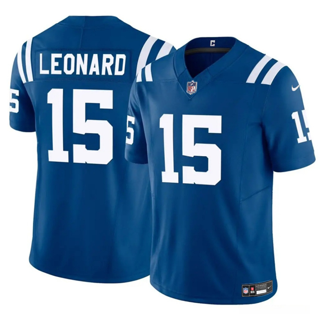 Personalized Men’s Indianapolis Colts #15 Riley Leonard Blue 2025 F.U.S.E. Limited Stitched Football Jersey