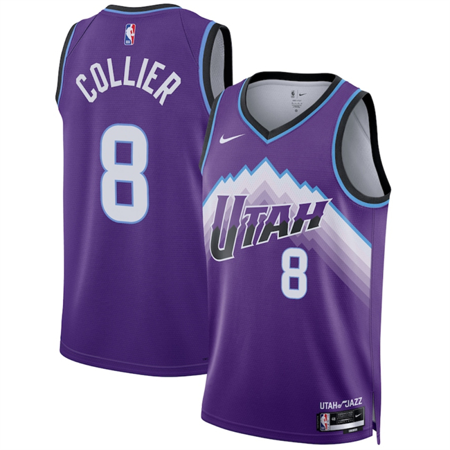 Personalized Men’s Utah Jazz #8 Isaiah Collier Purple 2025 Icon Edition Stitched Basketball Jersey