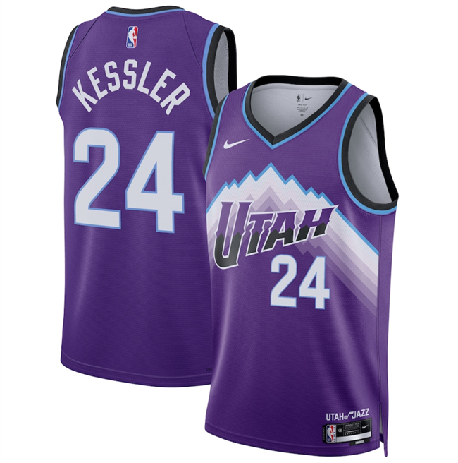 Personalized Men’s Utah Jazz #24 Walker Kessler Purple 2025 Icon Edition Stitched Basketball Jersey