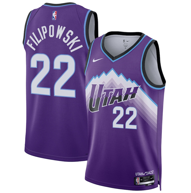 Personalized Men’s Utah Jazz #22 Kyle Filipowski Purple 2025 Icon Edition Stitched Basketball Jersey