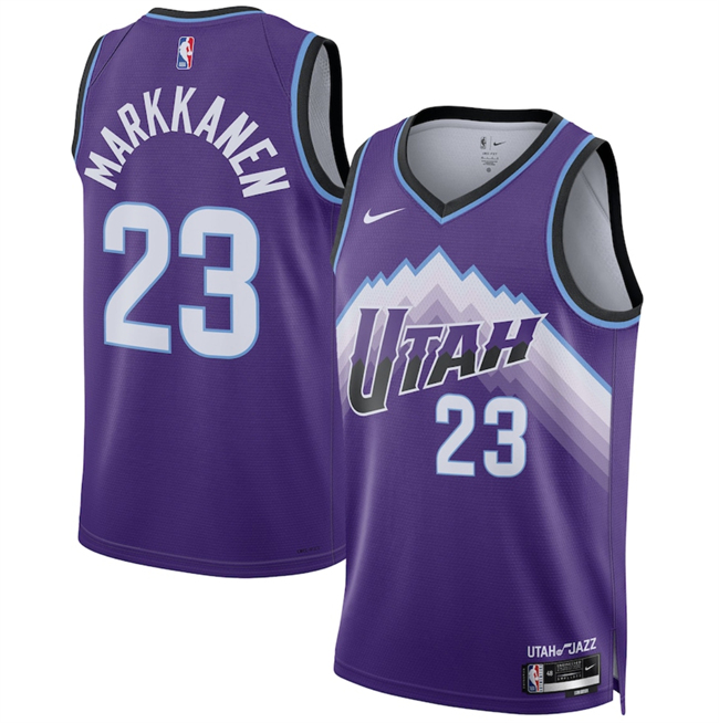 Personalized Men’s Utah Jazz #23 Lauri Markkanen Purple 2025 Icon Edition Stitched Basketball Jersey