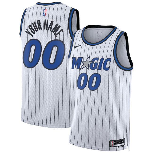 Personalized Men’s Orlando Magic Active Player White 2025 Association Edition Stitched Basketball Jersey