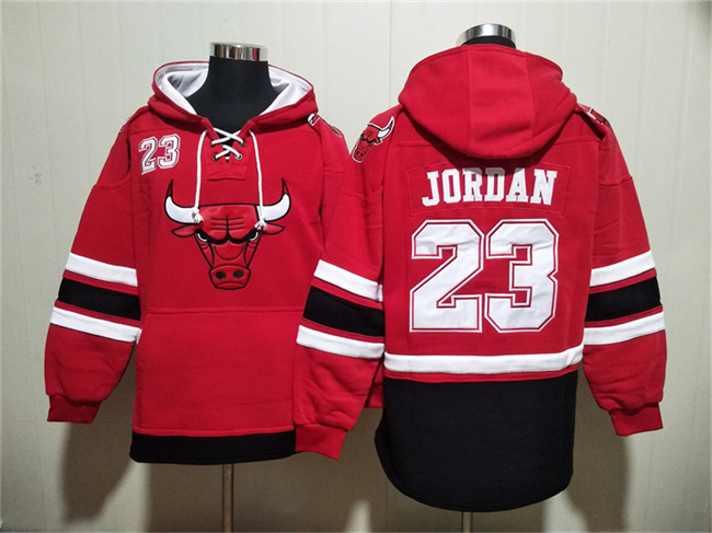 Personalized Men’s Chicago Bulls #23 Michael Jordan Red Ageless Must-Have Lace-Up Pullover Hoodie