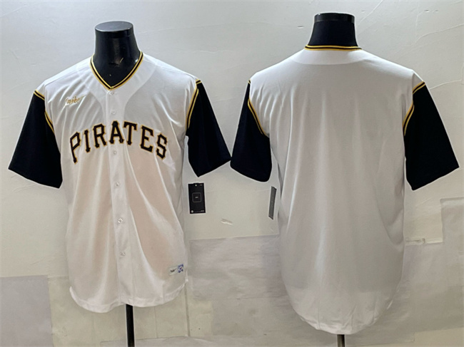 Personalized Men’s Pittsburgh Pirates Blank White Cool Base Stitched Jersey