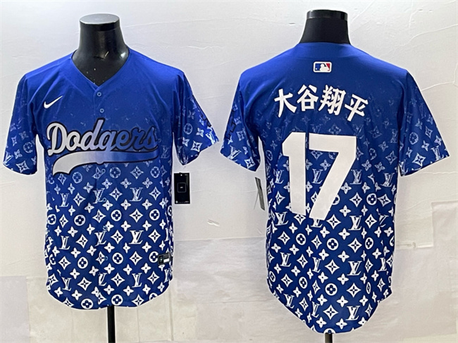 Personalized Men’s Los Angeles Dodgers #17 Shohei Ohtani Blue Limited Stitched Baseball Jersey