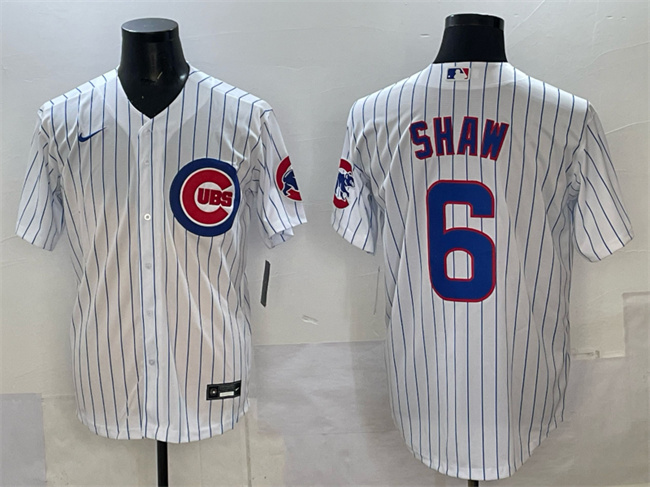 Personalized Men’s Chicago Cubs #6 Matt Shaw White Cool Base Stitched Baseball Jersey