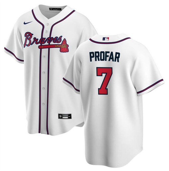 Personalized Men’s Atlanta Braves #7 Jurickson Profar White 2025 Cool Base Stitched Baseball Jersey