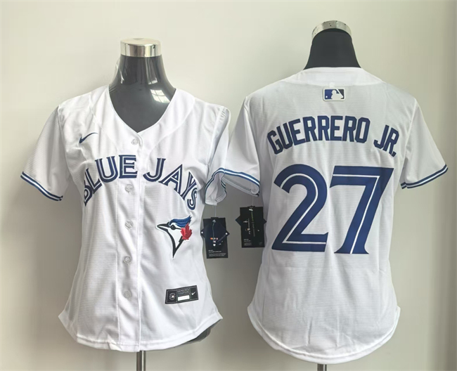 Personalized Women’s Toronto Blue Jays #27 Vladimir Guerrero Jr. White Limited Stitched Baseball Jersey(Run Small)