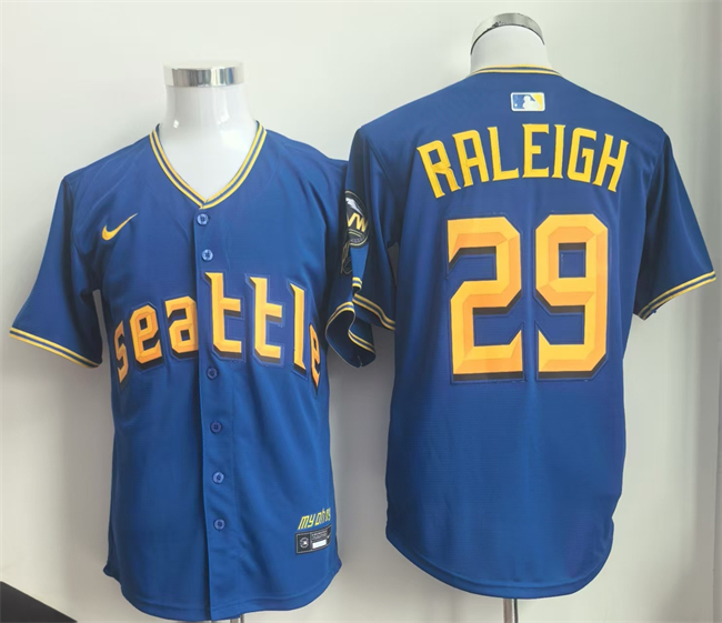 Personalized Men’s Seattle Mariners #29 Cal Raleigh Royal 2025 Limited Stitched jersey