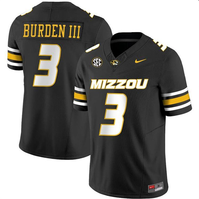 Personalized Men’s Missouri Tigers #3 Luther Burden III Black F.U.S.E. Limited Stitched Football Jersey