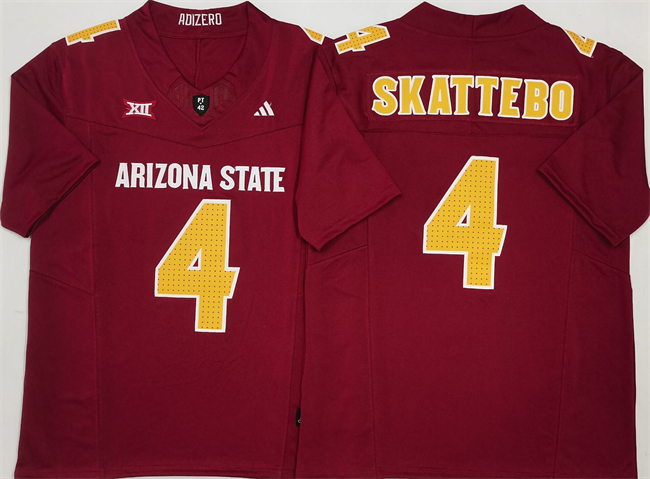 Personalized Men’s Arizona State Sun Devils #4 Cam Skattebo Red 2024 F.U.S.E. Limited Stitched Jersey