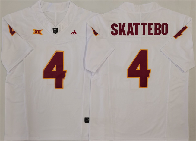 Personalized Men’s Arizona State Sun Devils #4 Cam Skattebo White 2024 F.U.S.E. Limited Stitched Jersey