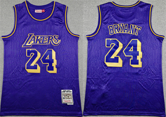 Personalized Men’s Los Angeles Lakers #24 Kobe Bryant Purple Throwback Stitched Basketball Jersey