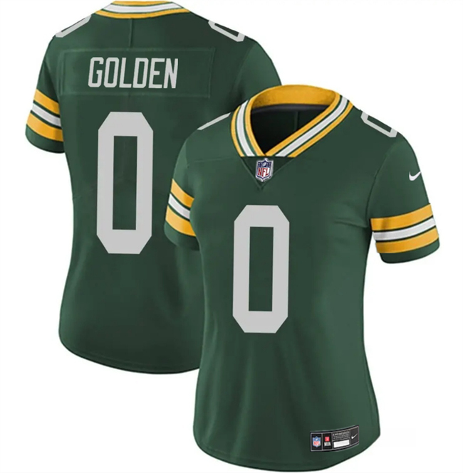 Personalized Women’s Green Bay Packers #0 Matthew Golden Green 2025 Draft Untouchable Limited Stitched Football Jersey(Run Small)
