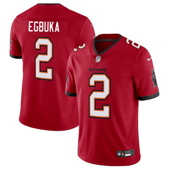 Personalized Men’s Tampa Bay Buccaneers #2 Emeka Egbuka Red 2025 Draft Limited Stitched Jersey