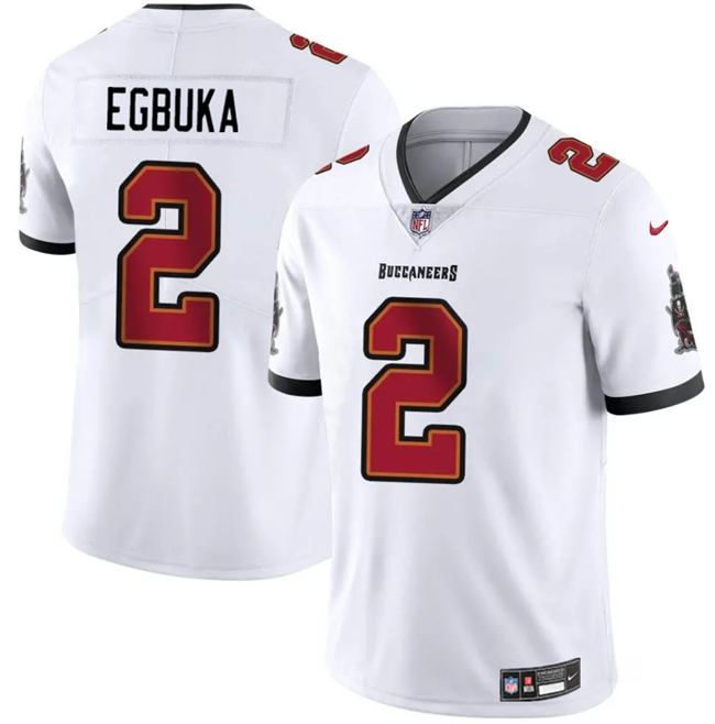 Personalized Men’s Tampa Bay Buccaneers #2 Emeka Egbuka White 2025 Draft Untouchable Limited Stitched Football Jersey