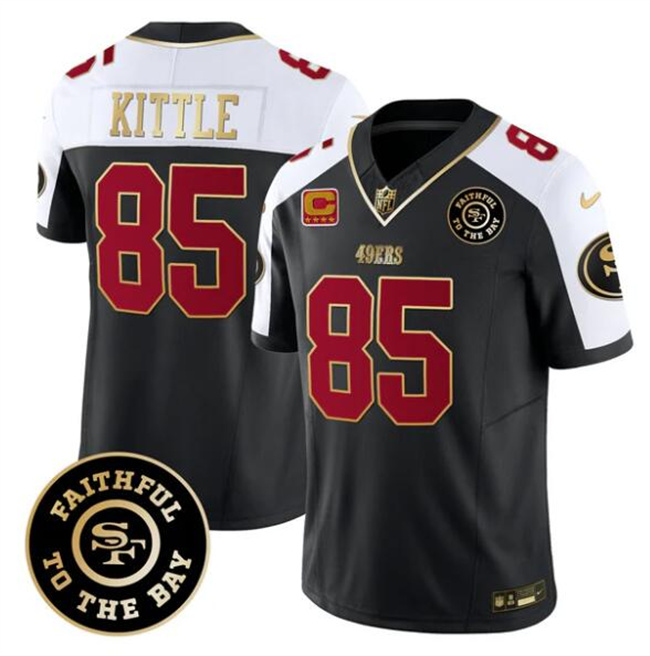 Personalized Men’s San Francisco 49ers #85 George kittle Black Alternate F.U.S.E. 3-Star C With Faithful To The Bay Patch Limited Stitched Football Jersey