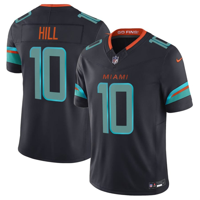 Personalized Men’s Miami Dolphins #10 Tyreek Hill Black 2025 F.U.S.E. Rivalry Series Limited Stitched Football Jersey