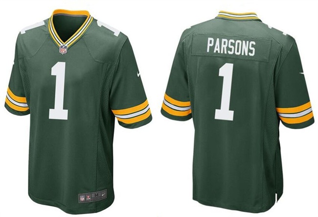 Personalized Men’s Green Bay Packers #1 Micah Parsons Green 2025 Stitched Game Jersey