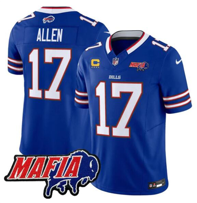 Personalized Men’s Buffalo Bills #17 Josh Allen Royal F.U.S.E. 4-Star C With Bills Mafia Patch Untouchable Limited Stitched Football Jersey