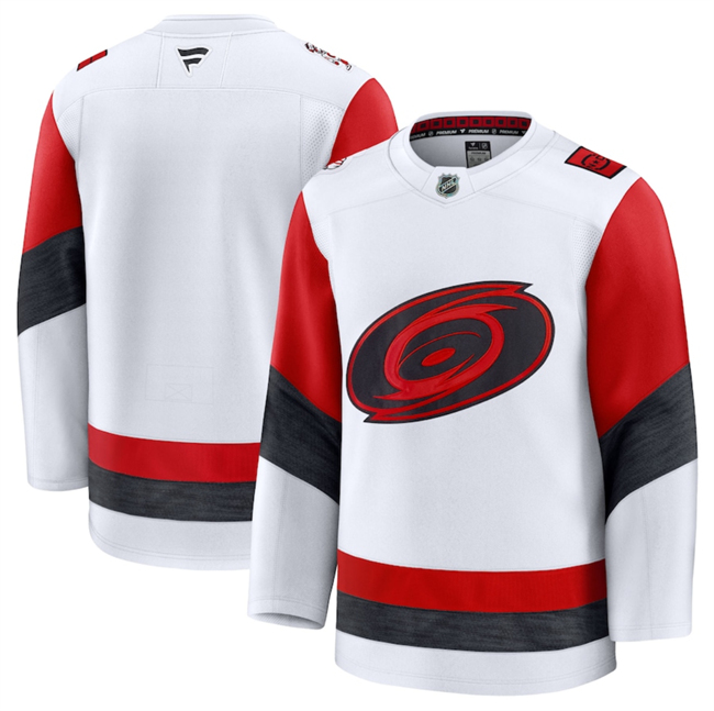 Personalized Men’s Carolina Hurricanes Blank White 2025 Away Stitched Hockey Jersey