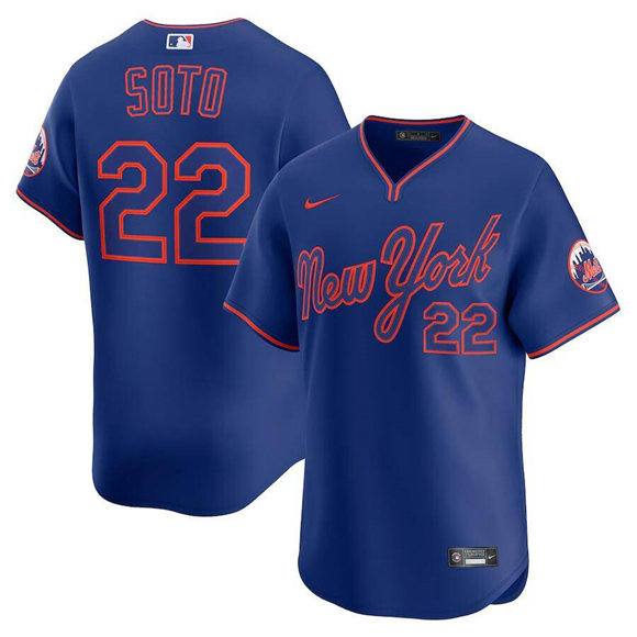 Personalized Men’s New York Mets #22 Juan Soto Royal 2025 Alternate Limited Stitched Baseball Jersey